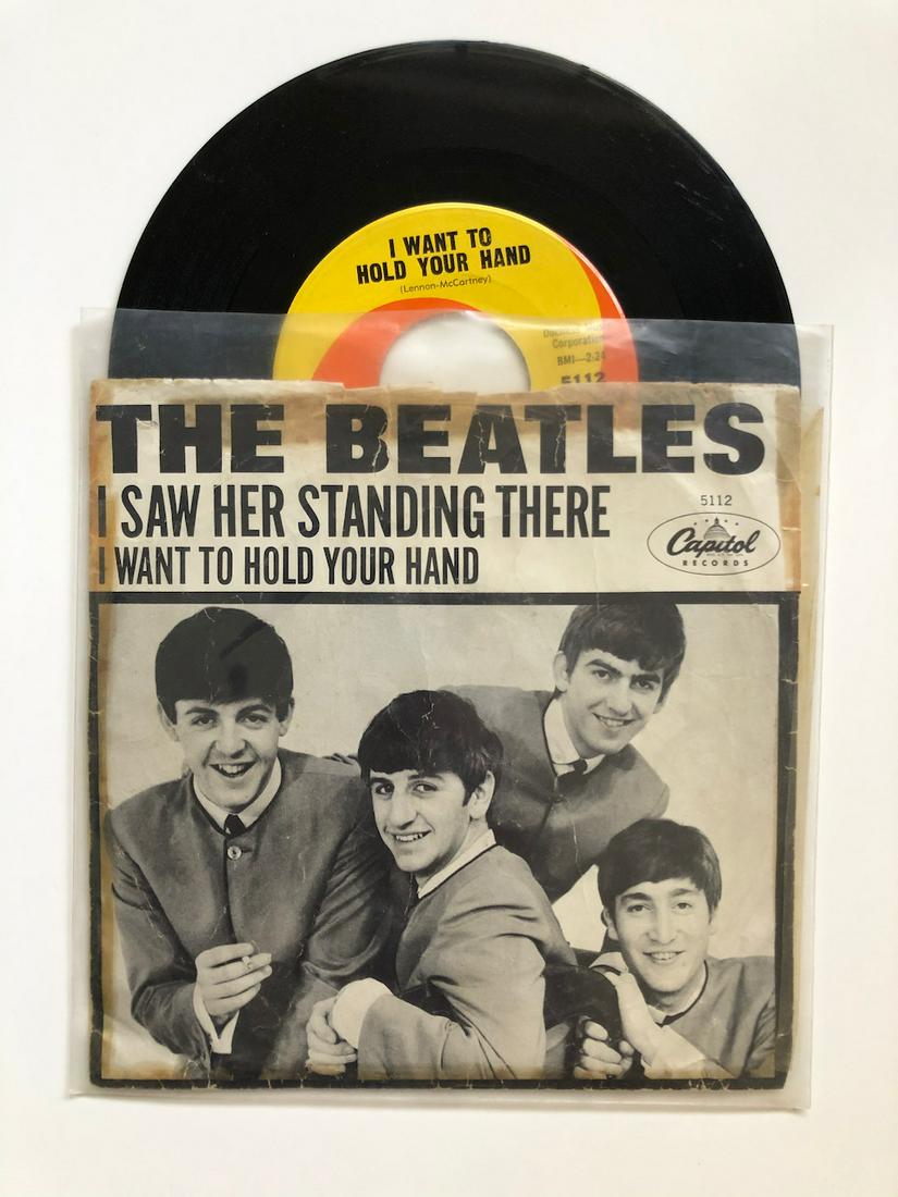 I Want To Hold Your Hand PICTURE SLEEVE: The Beatles – I Want To Hold Your Hand / I Saw Her Standing There. The first pressings of this record are identified by the "Walter Hofer" publishing credit on the "I Saw Her Standing There" side of