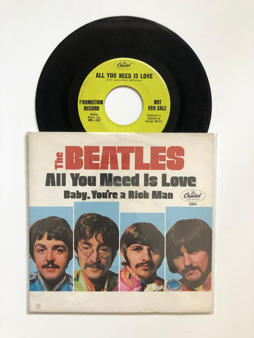 All You Need Is Love Promo! PICTURE SLEEVE: The Beatles – All You Need Is Love - Promo. Writing on record label. PICTURE SLEEVE Reserve: $25.00 Shipping: Domestic: Flat-rate of $6.00 to anywhere within the contiguous U.S. International: Forei