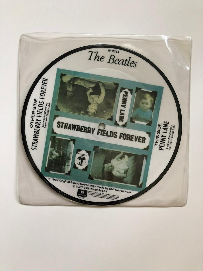 Strawberry Fields PICTURE DISC: The Beatles – Strawberry Fields Forever / Penny Lane PICTURE DISC Reserve: $15.00 Shipping: Domestic: Flat-rate of $6.00 to anywhere within the contiguous U.S. International: Foreign shipping rates 
