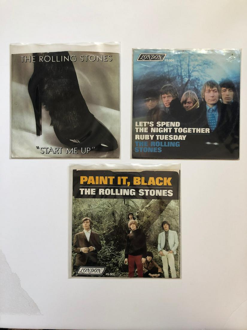 Let's Spend The Night Together PICTURE SLEEVE: The Rolling Stones – Paint It, Black - writing on disk label - The Rolling Stones – Let's Spend The Night Together / Ruby Tuesday - The Rolling Stones – Start Me Up PICTURE SLEEVE Reserve: $10.0