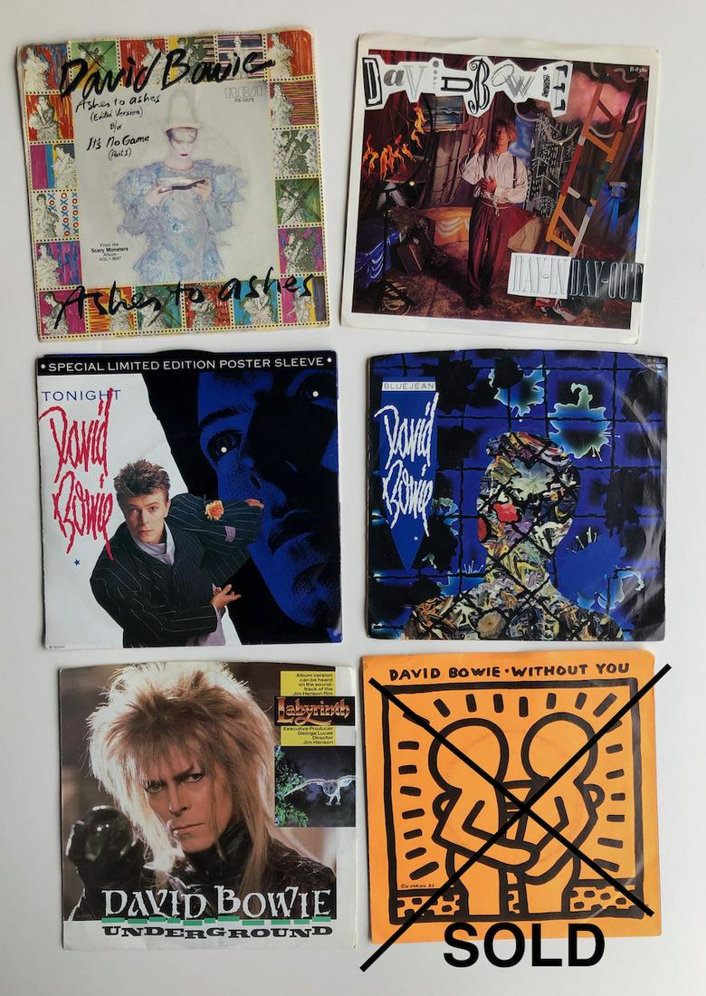 DAVID BOWIE PICTURE SLEEVE SET #1: DAVID BOWIE PICTURE SLEEVE SET #1 INCLUDING: David Bowie – Ashes To Ashes Label: RCA – PB-12078 Format: Vinyl, 7", 45 RPM, Single Country: US Released: 1980 - AND - David Bowie – Day-In Day-Out
