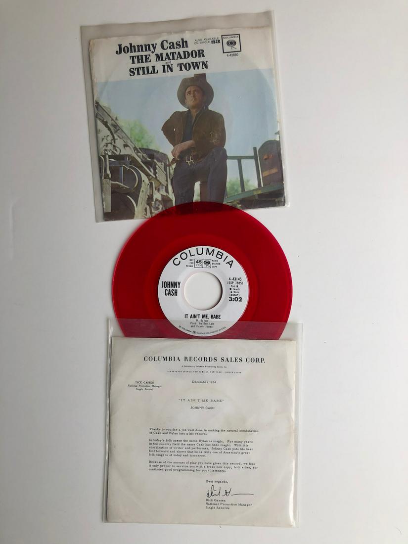 SUPER RARE JOHNNY CASH 45s SET: SUPER RARE JOHNNY CASH 45s SET INCLUDING: Johnny Cash – The Matador Label: Columbia – 4-42880 Format: Vinyl, 7", Promo Country: US Released: Sep 1963 - AND - Johnny Cash – It Ain't Me, Babe Labe