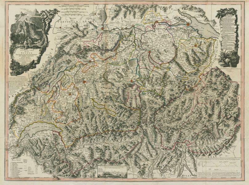 Nouvelle Carte de La Suisse les trieze cantons. FADEN. (1 of 2)