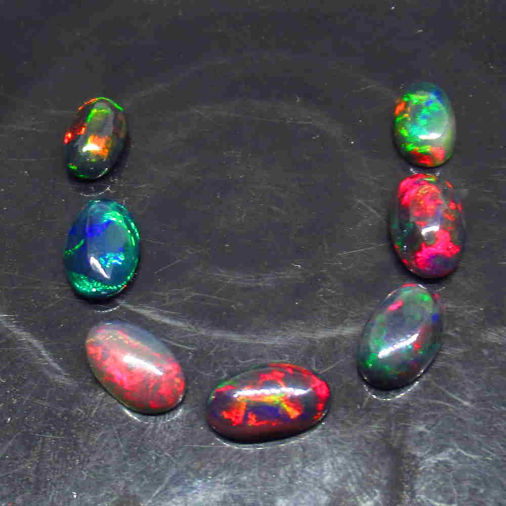 14.00 Ctw Natural 7 Ethiopian Black Fire Opal Oval (1 of 3)
