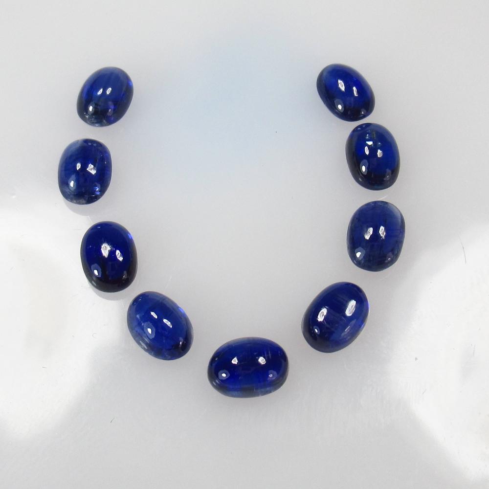 10.90 Ct Natural 9 Deep Blue Kyanite Oval Necklace Set (1 of 2)