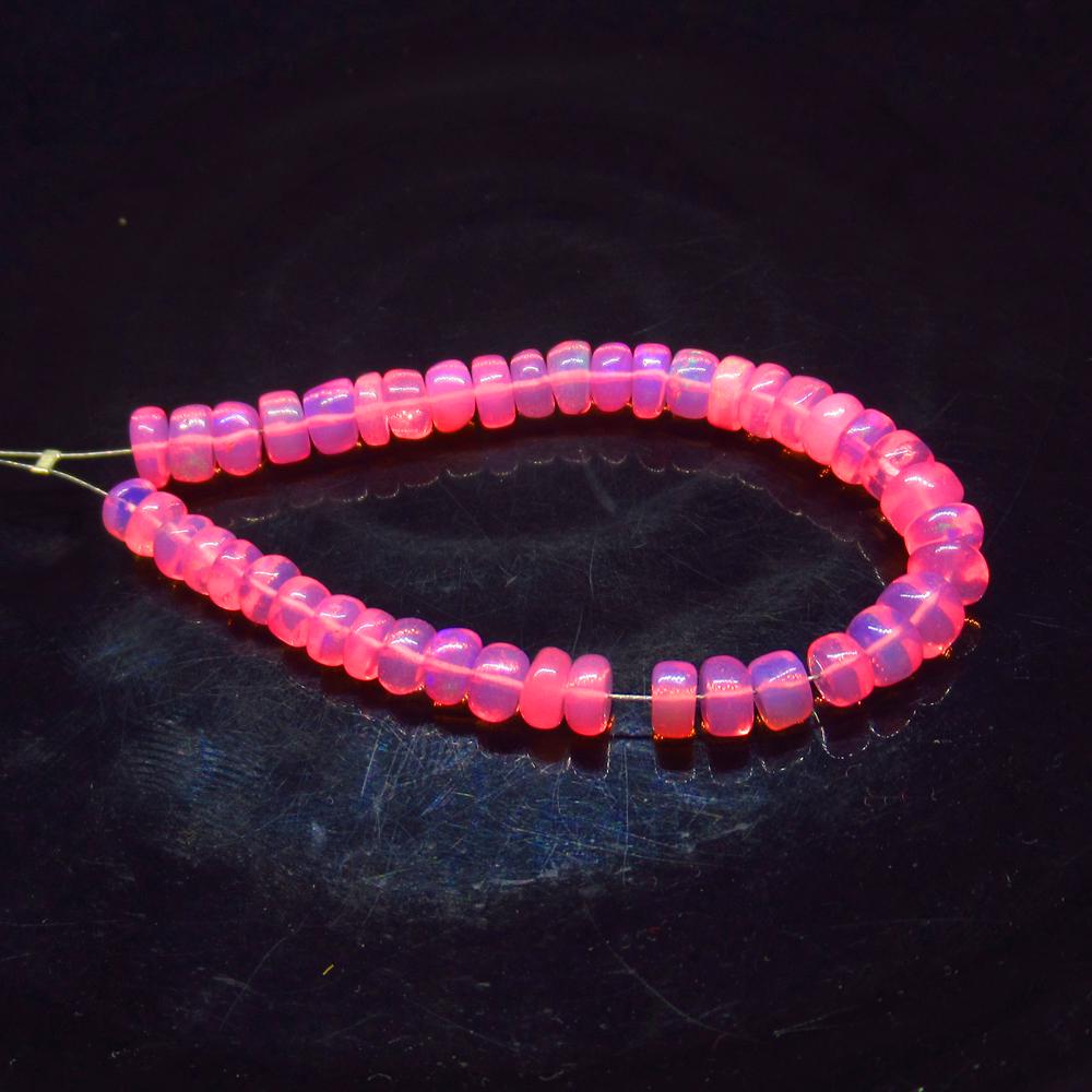 9.45 Ct Natural 66 Drilled Pink Fire Opal Beads (1 of 2)