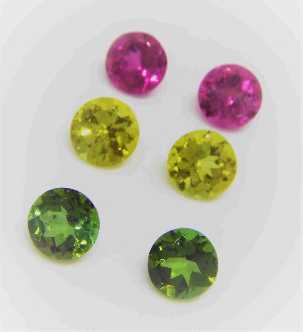 Pink Green Yellow Tourmaline Pairs - 3.80 ct (1 of 7)