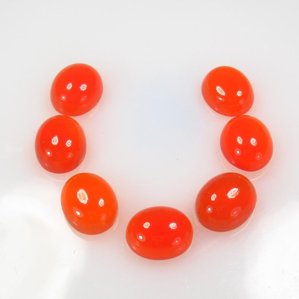 36.28 Ct Natural 7 Orange Carnelian Oval Necklace Set (1 of 2)