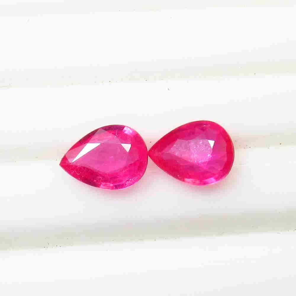 2.16 Ctw Natural Mozambique Pinkish Ruby Pear Pair (1 of 3)
