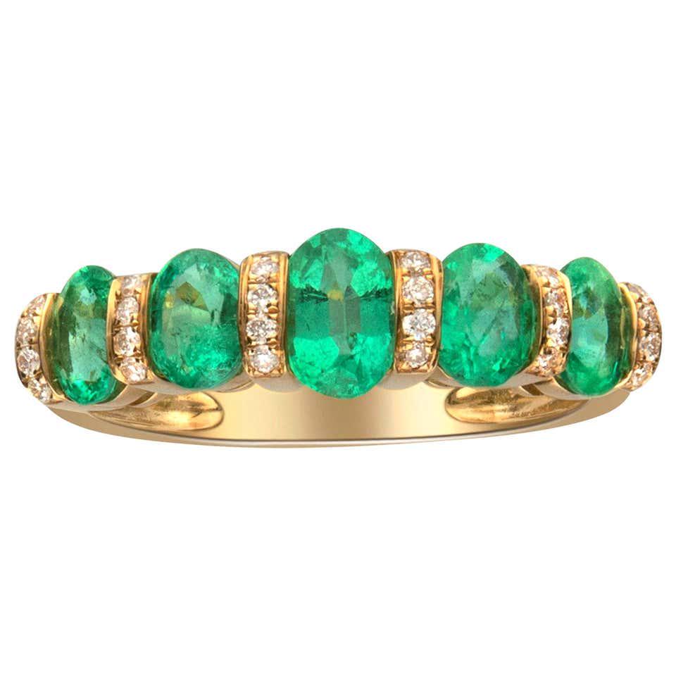 14K YELLOW GOLD EMERALD & DIAMOND RING (1 of 4)