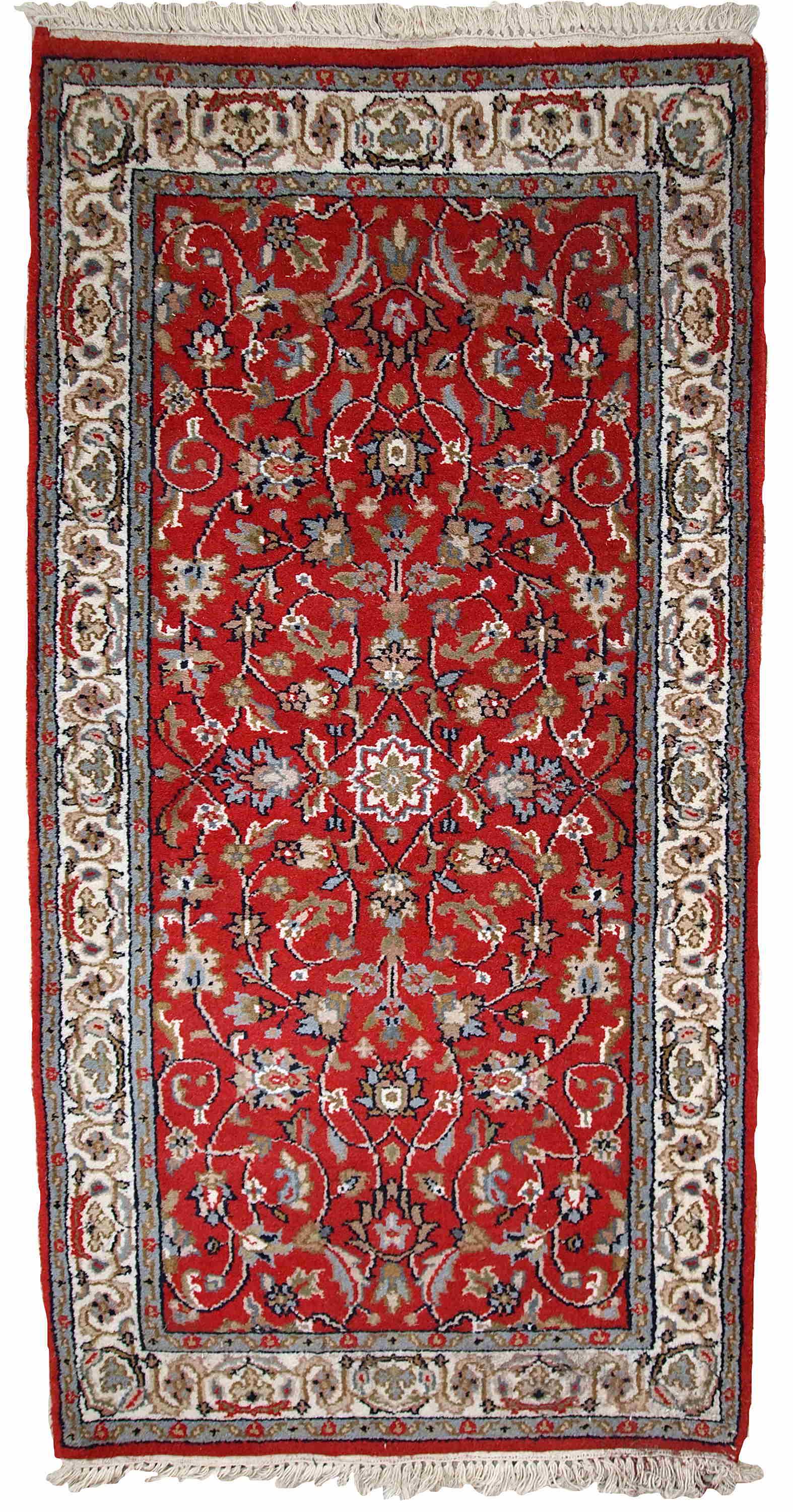Handmade vintage Indo-Tabriz rug 2.4' x 4.7' (73cm x (1 of 8)
