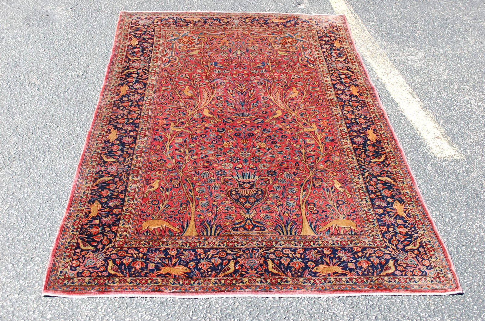 c 1920s ANTIQUE BEST KURK MANCHESTER WOOL KESHAN RUG (1 of 11)