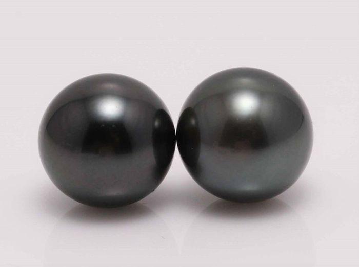 9x10mm Black Tahitian Pearls - Earrings: Title: 9x10mm Black Tahitian Pearls - Earrings Description: Grown in oysters in the warm saltwater of French Polynesia, Tahitian pearls will add a note of elegance to evening wear. These cultured pear
