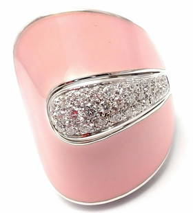 Authentic! Roberto Coin 18k White Gold Liberty Pink: Authentic! Roberto Coin 18k White Gold Liberty Pink Enamel Diamond Ring Authentic! Roberto Coin 18k White Gold Liberty Pink Enamel Diamond Ring Product Description About This Piece: About Roberto