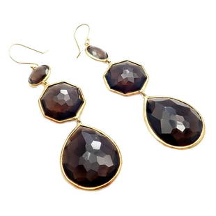 Authentic! Ippolita 18k Yellow Gold Rock Candy Extra: Authentic! Ippolita 18k Yellow Gold Rock Candy Extra Large Smoky Quartz Earrings Authentic! Ippolita 18k Yellow Gold Rock Candy Extra Large Smoky Quartz Earrings Product Description About This