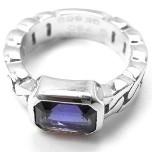 Authentic! Chanel 18k White Gold Tanzanite Band Ring: Authentic! Chanel 18k White Gold Tanzanite Band Ring Authentic! Chanel 18k White Gold Tanzanite Band Ring Product Description About This Piece: Metal: 18k White Gold Measurements: Size:5 Width: