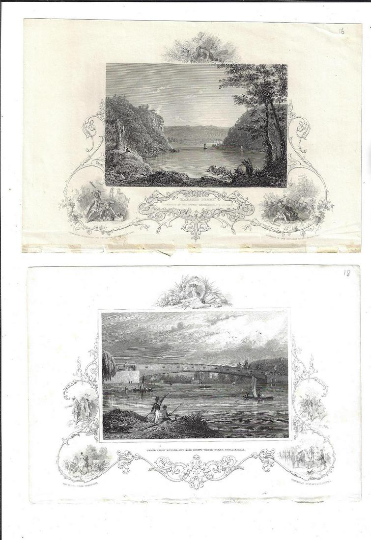 19th C Engravings Harpers Ferry Upper Ferry Bridge (1 of 1)