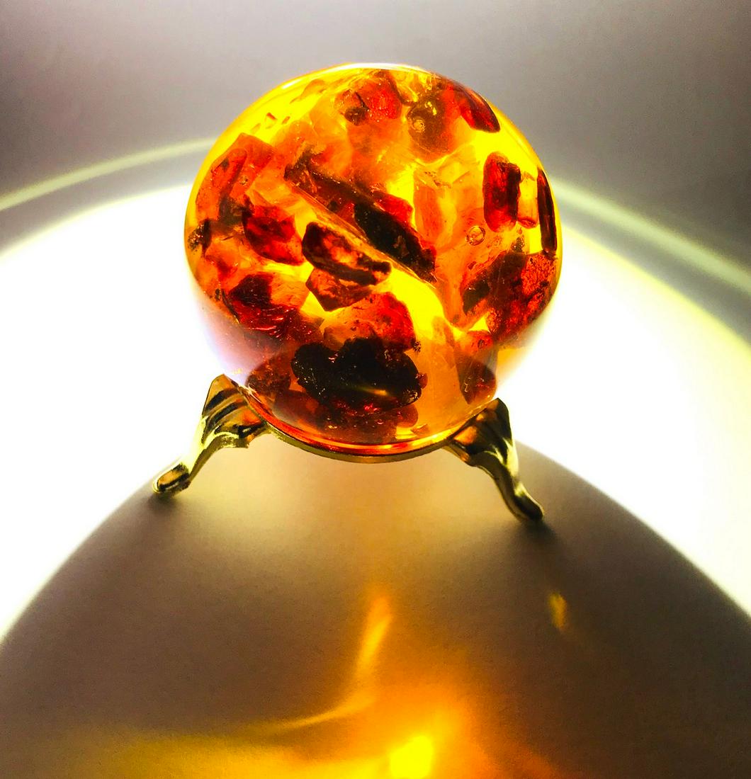 Spectacular amber ball sphere ø55mm on the stand (1 of 10)