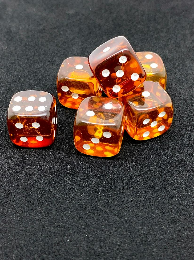 Unique and Alluring Amber Set of 6 Dices (1 of 8)
