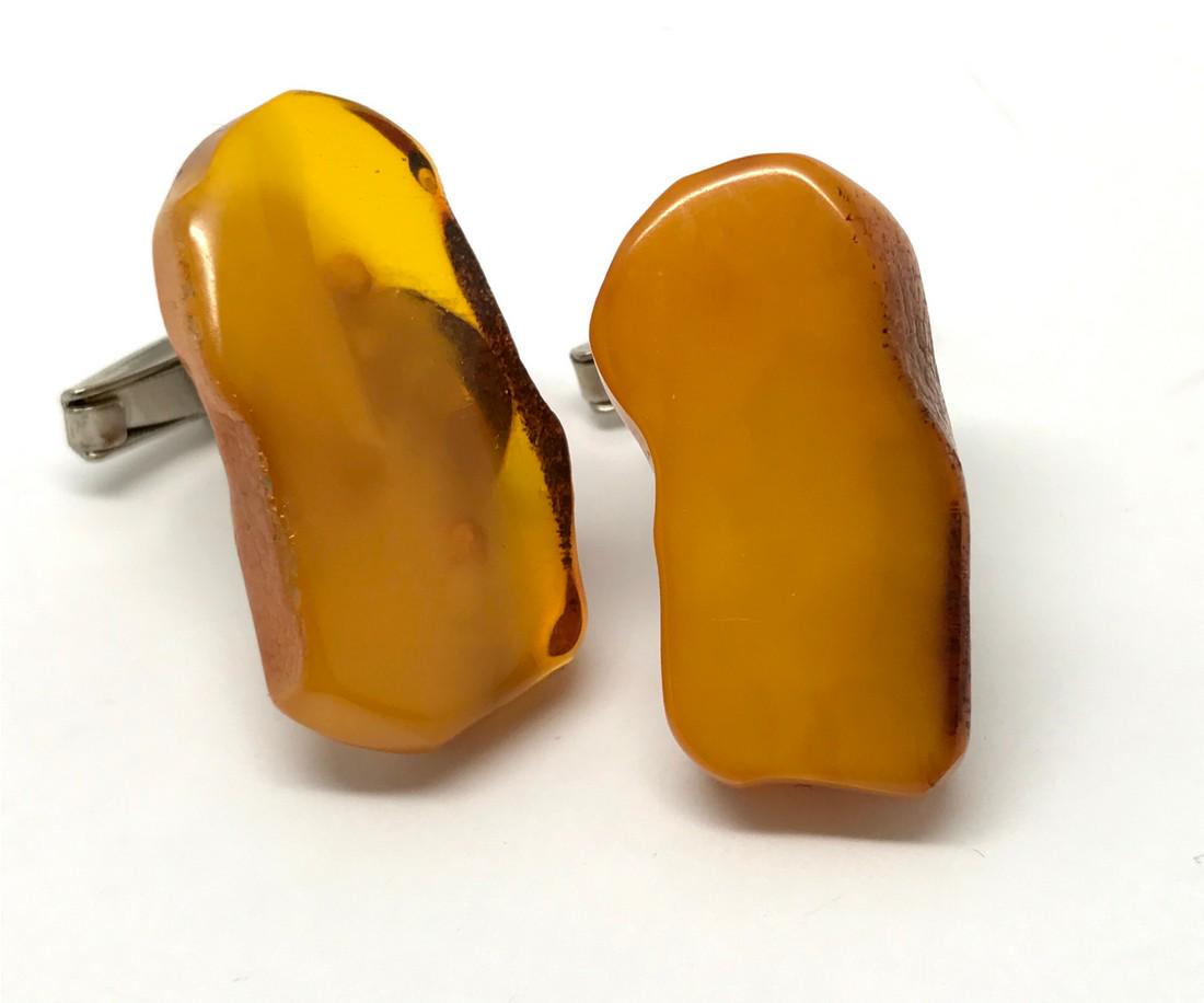 Magnificent Unique Vintage Amber Cufflinks (1 of 6)