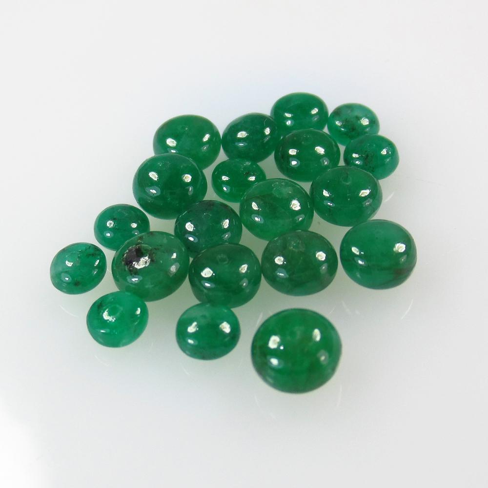 11.89 Ctw Natural 20 Drilled Emerald Round Beads (1 of 2)