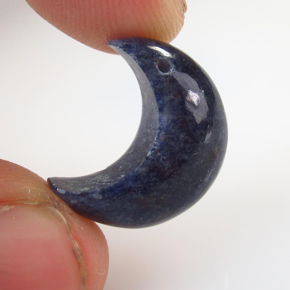 10.57 Ctw Natural Blue Lapis Lazuli Half Moon Cab (1 of 2)