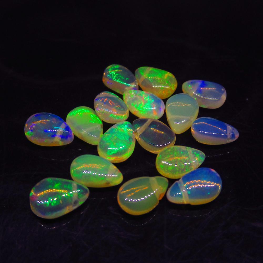 5.01 Ct Natural 16 Ethiopian Drilled Pear Opal Beads (1 of 2)