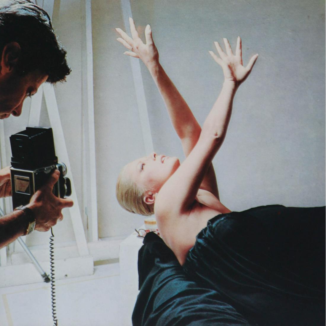 JACQUES HENRI LARTIGUE - Richard Avedon et lactrice: Artist: JACQUES HENRI LARTIGUE Print Title: Richard Avedon et lactrice Virna Lisi, New York, 1966 Medium: Color Photo-lithograph Printing Date: 1970's Printed in France Image Size approx: 6.25 x 6.25