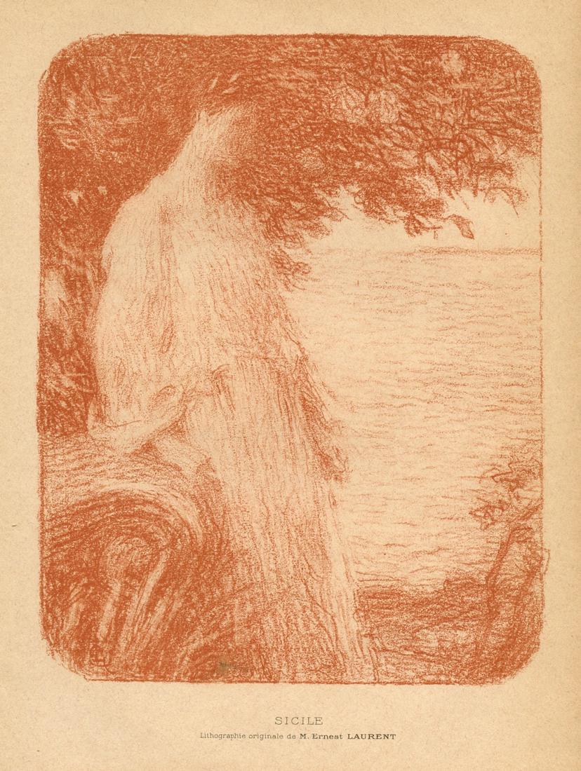 Ernest Joseph Laurent original lithograph "Sicile" (1 of 1)
