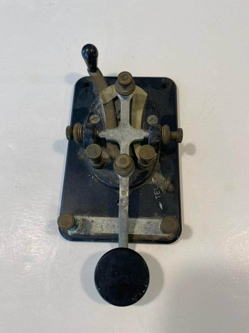 Telegraph Key: Title: Telegraph Key Dimension: 4.75” x 3” Provenance/Additional Info:An old telegraph key 4.75” x 3”, only marking is J-38 and Tel with two arrows, as found. Shipping: Domestic: Flat-rate of 