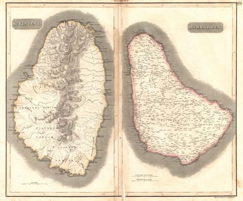 West Indies Islands. St. Vincent: Title: West Indies Islands. St. Vincent Cartographer: THOMSON, JOHN & CO. Publisher: JOHN THOMSON, JUNR. & CO. Height: 19.6 Width: 11.3 Part of No.52 from Thomson's New General Atlas 1817. Kirkwood &