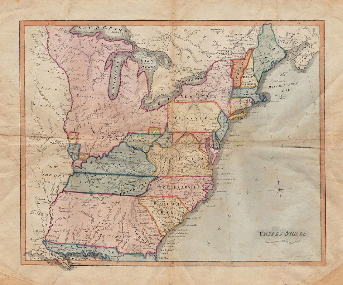 Rare c1780s U. S. map showing Franklinia (1 of 9)