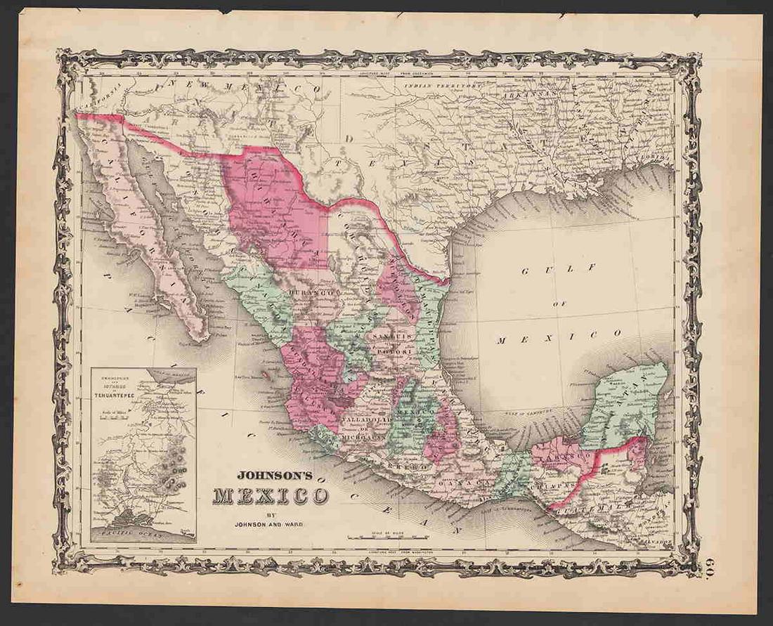 1863 Map of Mexico including Texas (1 of 4)