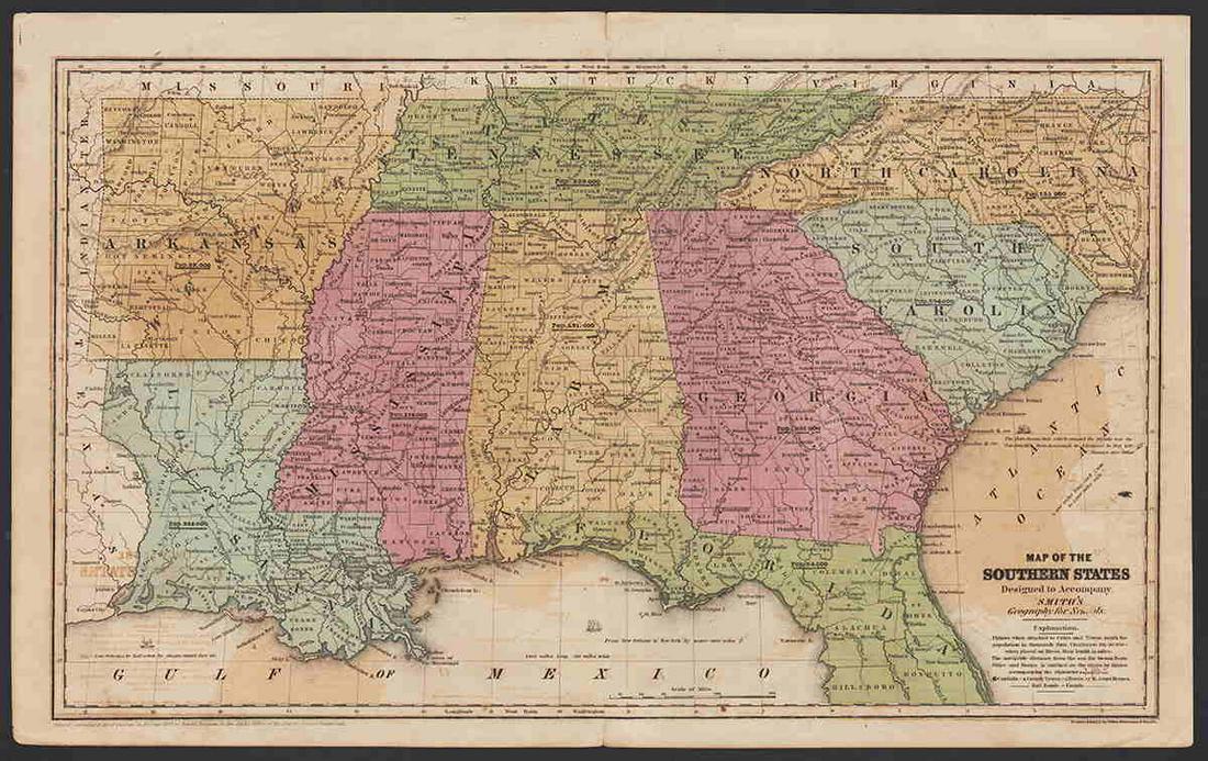 1839 Map of the Southern States, Smith (1 of 4)