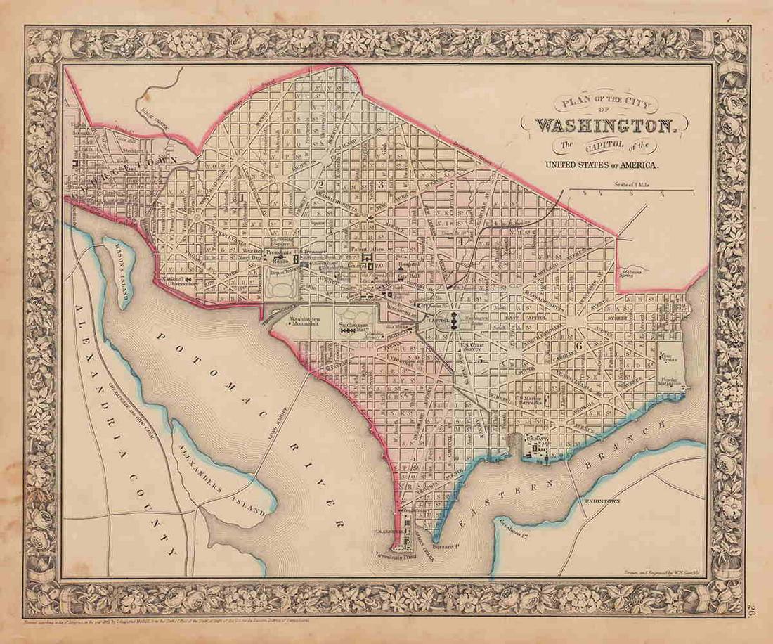 Civil War-era map of Washington, DC by Mitchell (1 of 5)