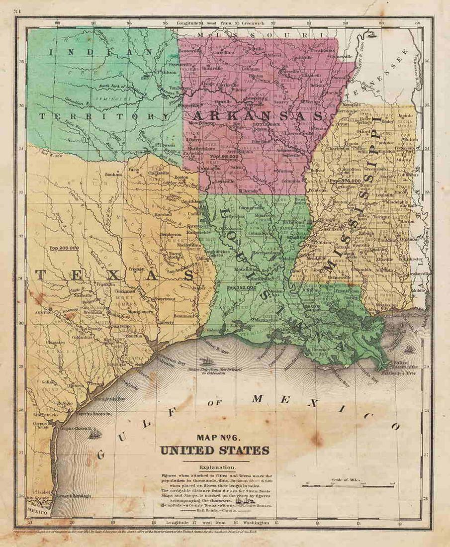 1847 map showing east Texas/Indian Territory (1 of 4)