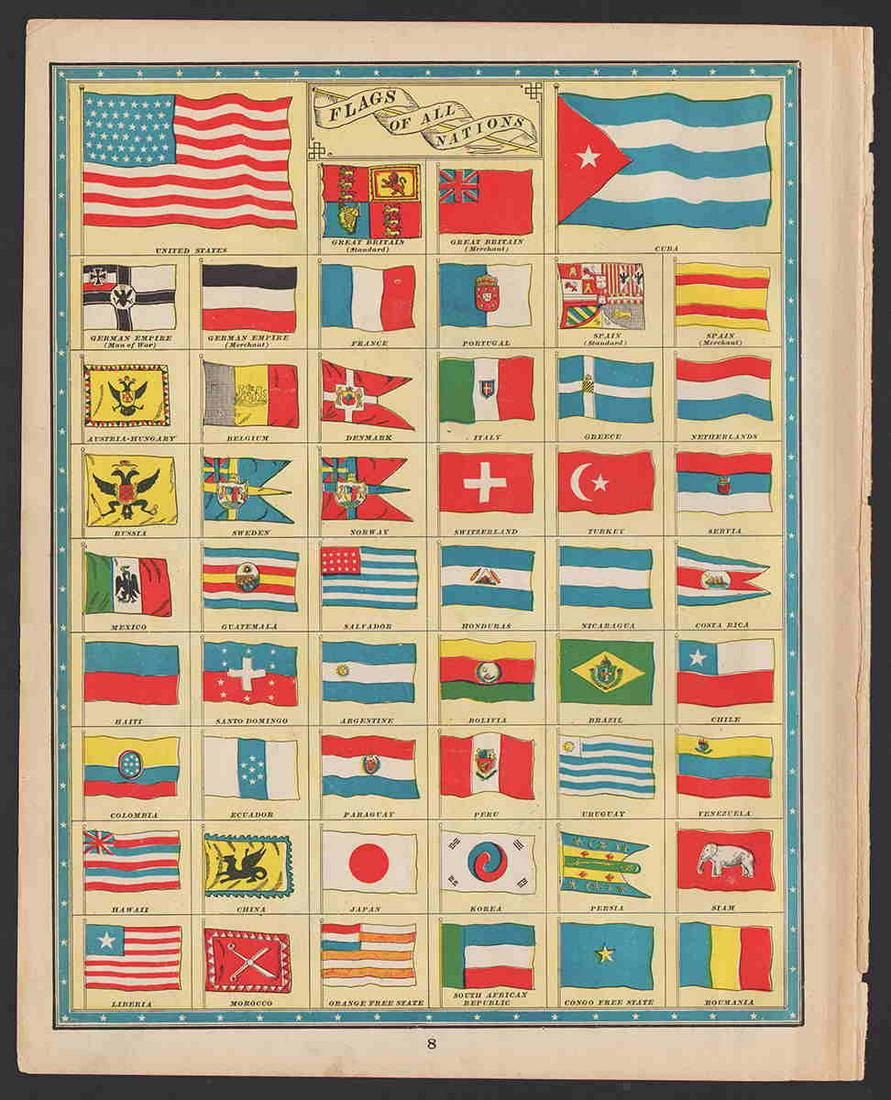 1890s Flags of All Nations chromolithograph (1 of 3)