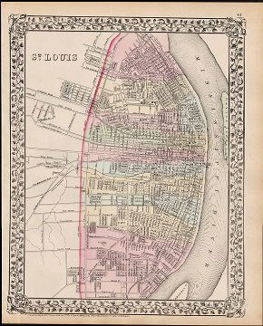Early map of St. Louis, Mitchell 1872 (1 of 4)