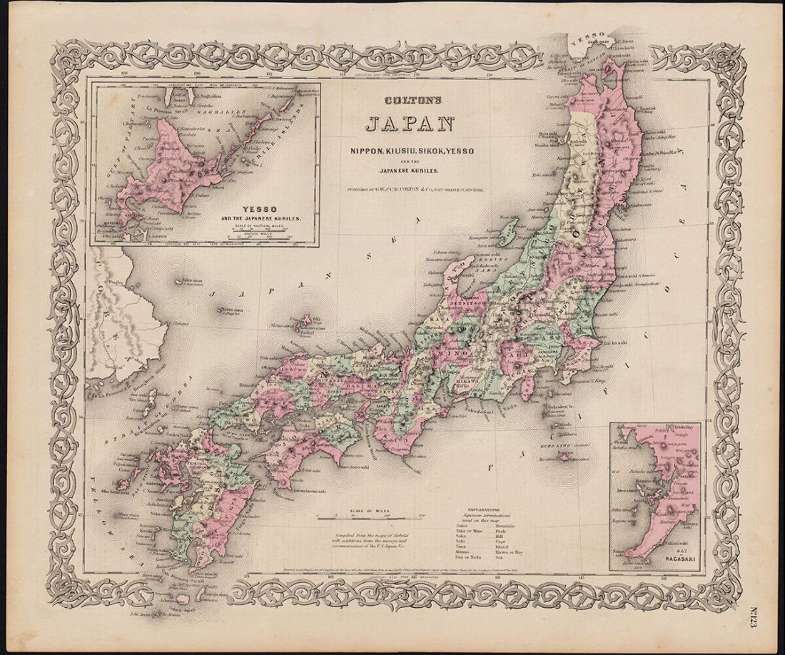 1st ed. Colton map of Japan – 1855 (1 of 3)