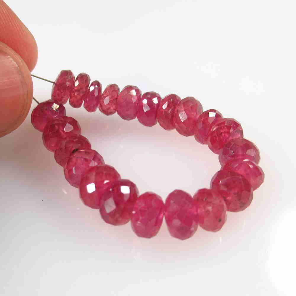 33.05 Ctw Natural 26 Mozambique Red Ruby Round Beads (1 of 2)