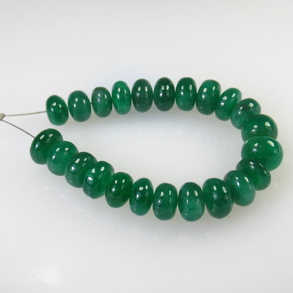 38.55 Ct Natural 23 Drilled Emerald Round Beads (1 of 2)