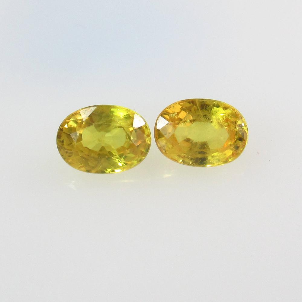 2.40 Ct Natural Ceylon Yellow Sapphire Oval Pair (1 of 2)