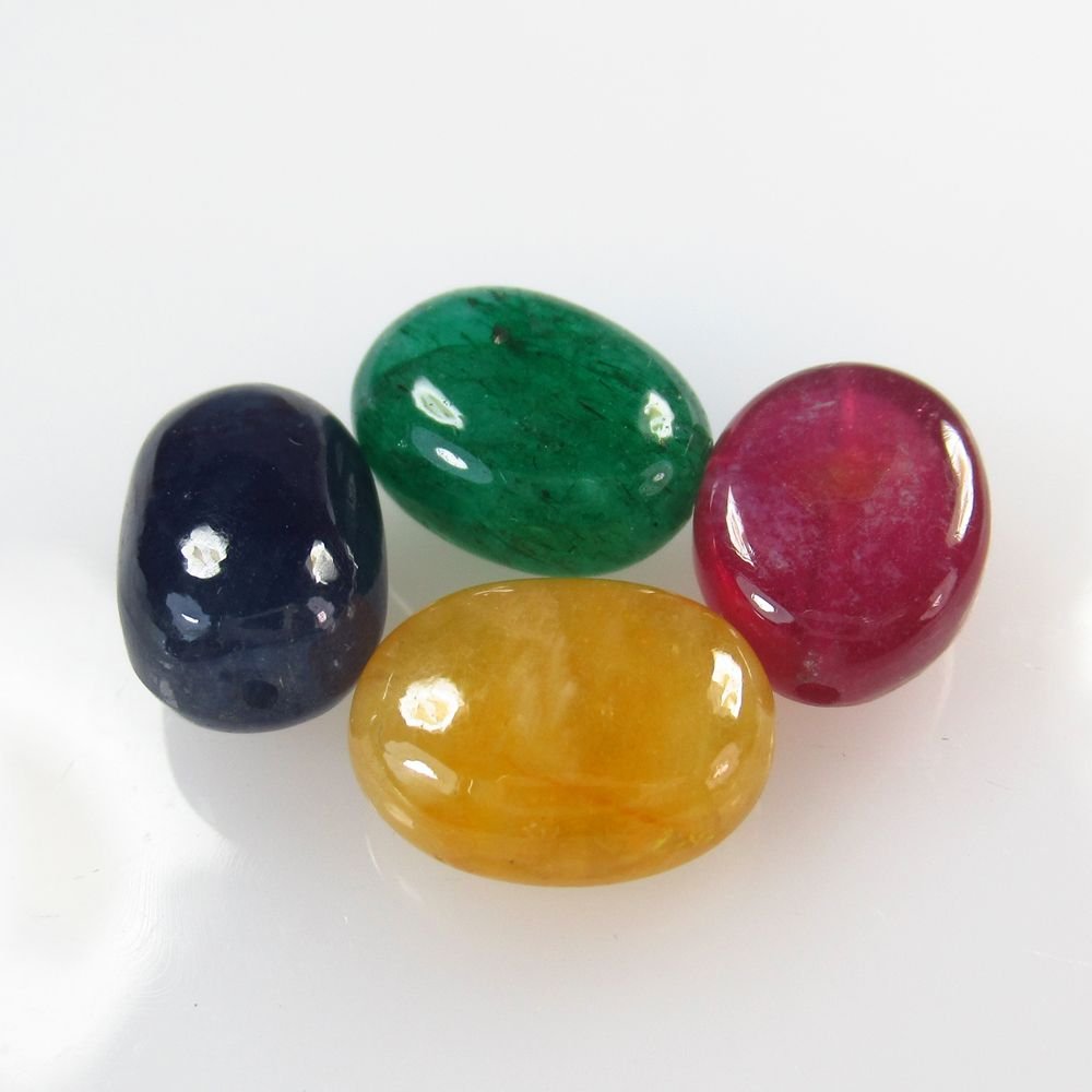 31.02 Ct Natural 4 Ruby Emerald Sapphire Beads (1 of 2)