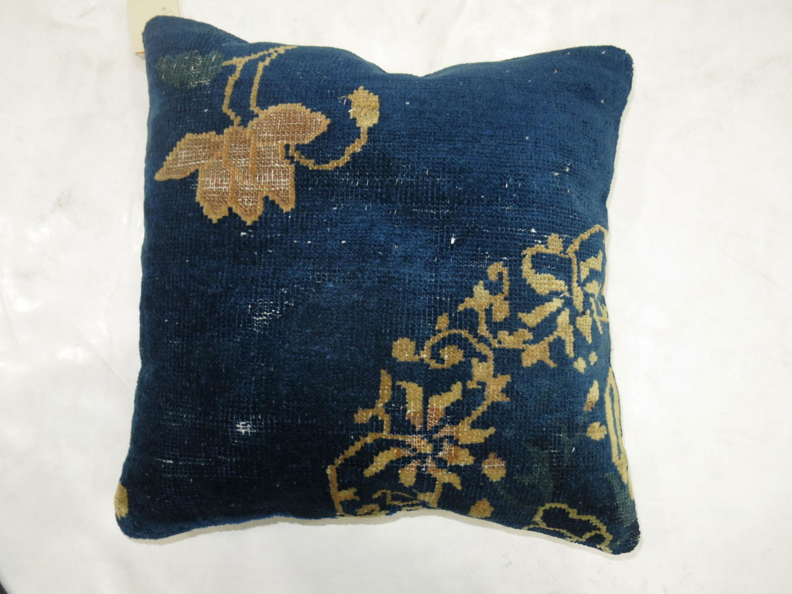 Blue Chinese Square Rug Pillow (1 of 2)