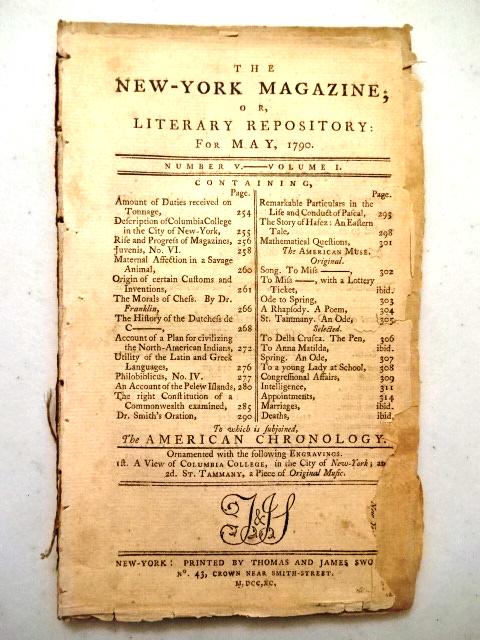 1790 Magazine Benjamin Franklin on Chess (1 of 5)