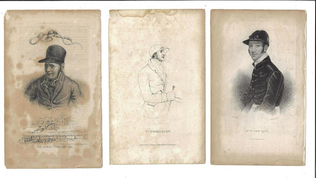 1823 Group of English Horse Racing Engravings (1 of 2)