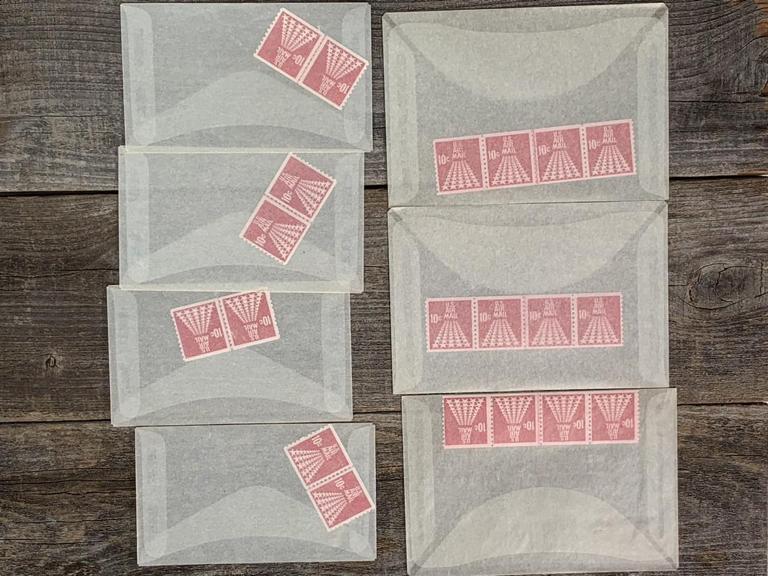 10 Cent US Airmail Scott # C73 Coil Plate Block Set (1 of 1)