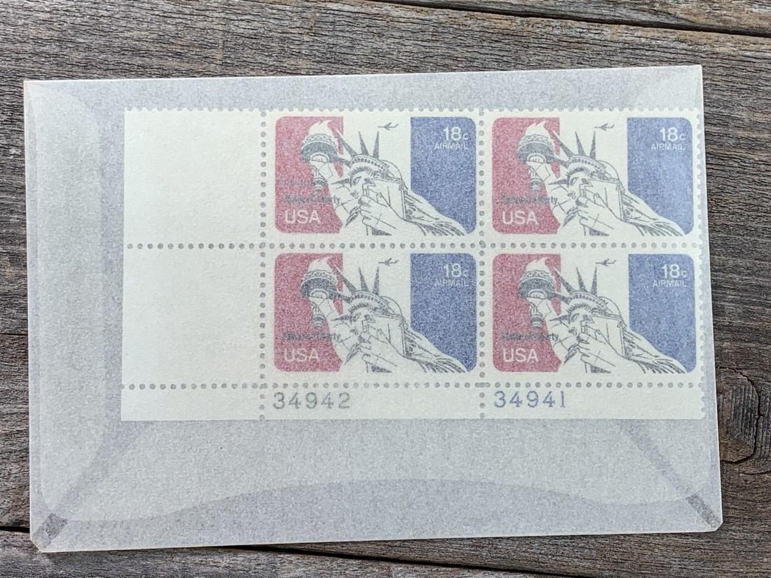 18 Cent US Airmail Scott # C87 Plate Block (1 of 1)