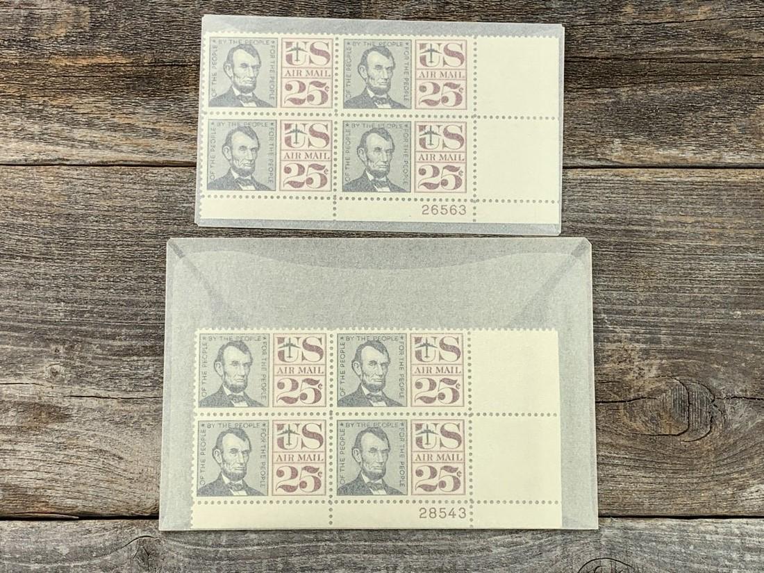 25 Cent US Airmail Scott # C59 Plate Block Set 2 (1 of 1)