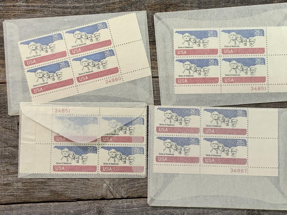 26 Cent US Airmail Scott # C88 Plate Block Set 4 (1 of 1)